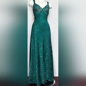 Victoria's Secret Emerald Green Slip Dress Evening Gown Satin Long Night size L